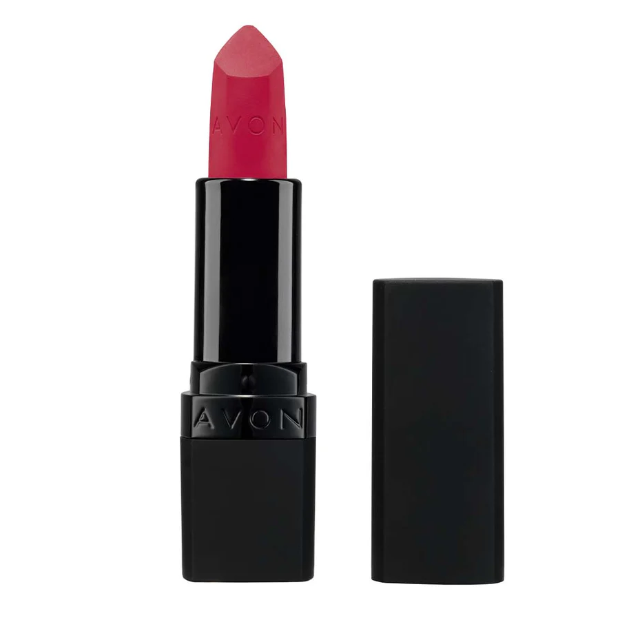 Avon True Colour Perfectly Matte Lipstick in "Red Supreme" offers a vibrant, bold look for your beauty collection.