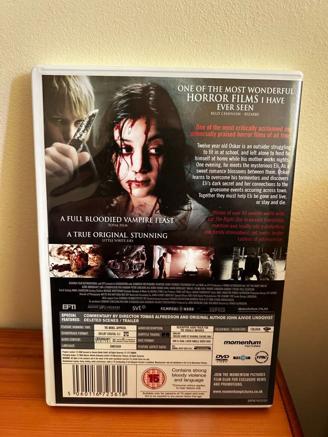 Discover the haunting Let the Right One In DVD (2009) Kare Hedebrant, Alfredson (DIR) cert 15, a chilling horror masterpiece.
