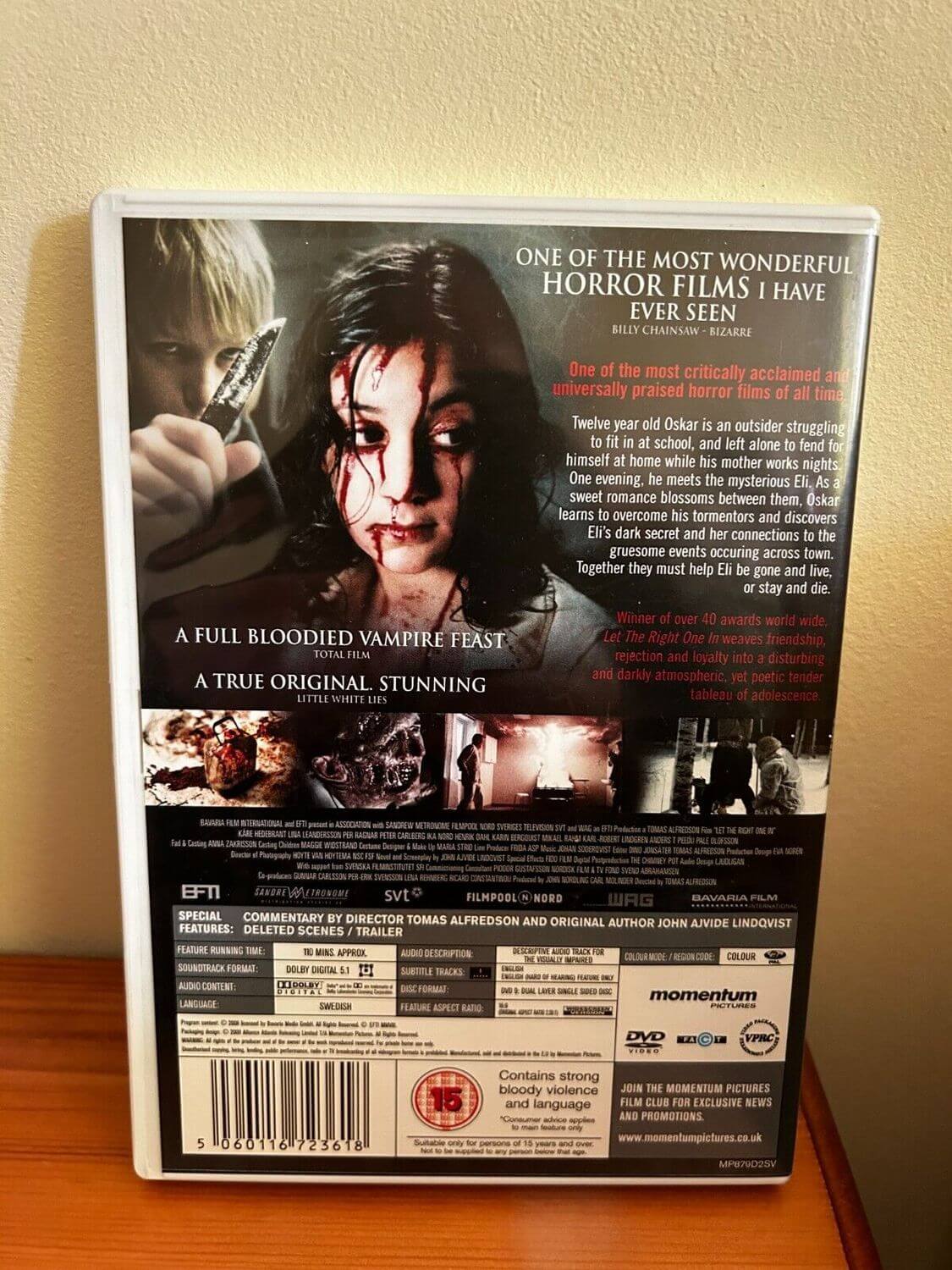 Discover the haunting Let the Right One In DVD (2009) Kare Hedebrant, Alfredson (DIR) cert 15, a chilling horror masterpiece.