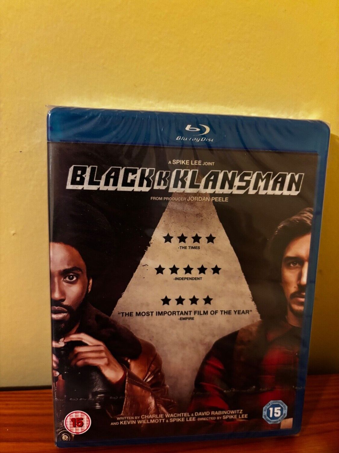 Black K Klansman - BLU RAY, brand new and sealed, showcases Spike Lee's powerful drama-comedy film.