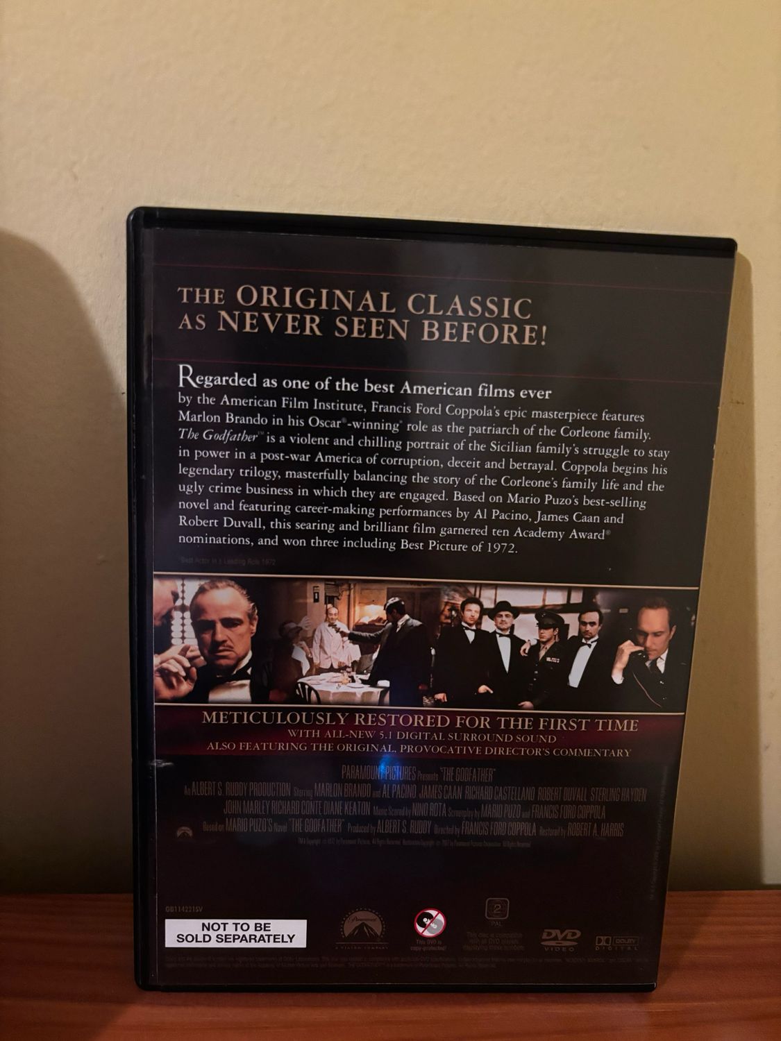 Collector's Edition of THE GODFATHER Films 1-4 (DVD) Box Set, showcasing the epic Corleone family saga.