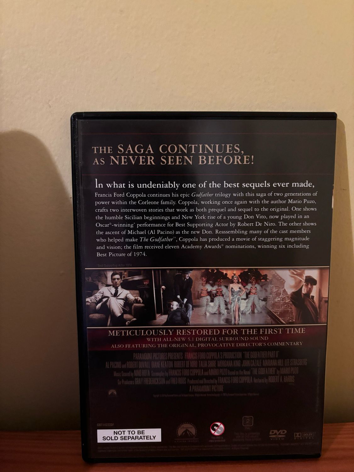 Collectors Edition of THE GODFATHER Films 1-4 (DVD) Box Set, featuring iconic performances and restored content.