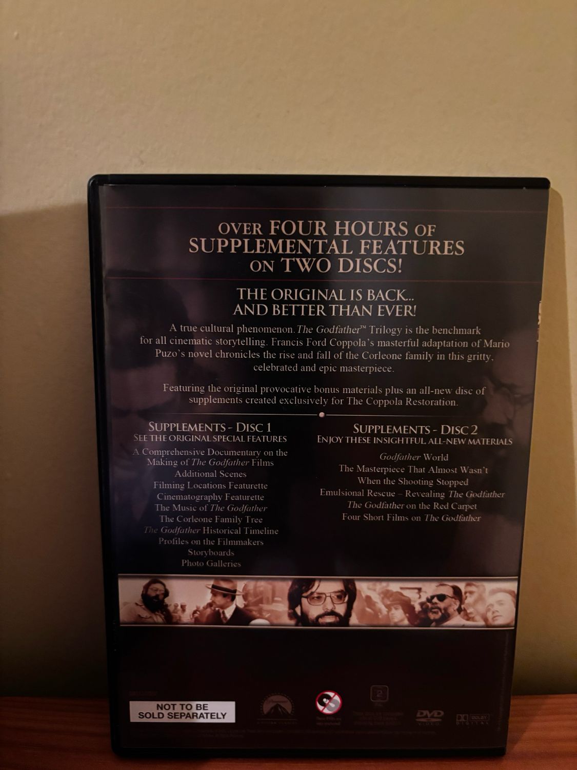 Discover the ultimate THE GODFATHER Films 1-4 (DVD) Box Set, featuring exclusive bonus materials for true fans.