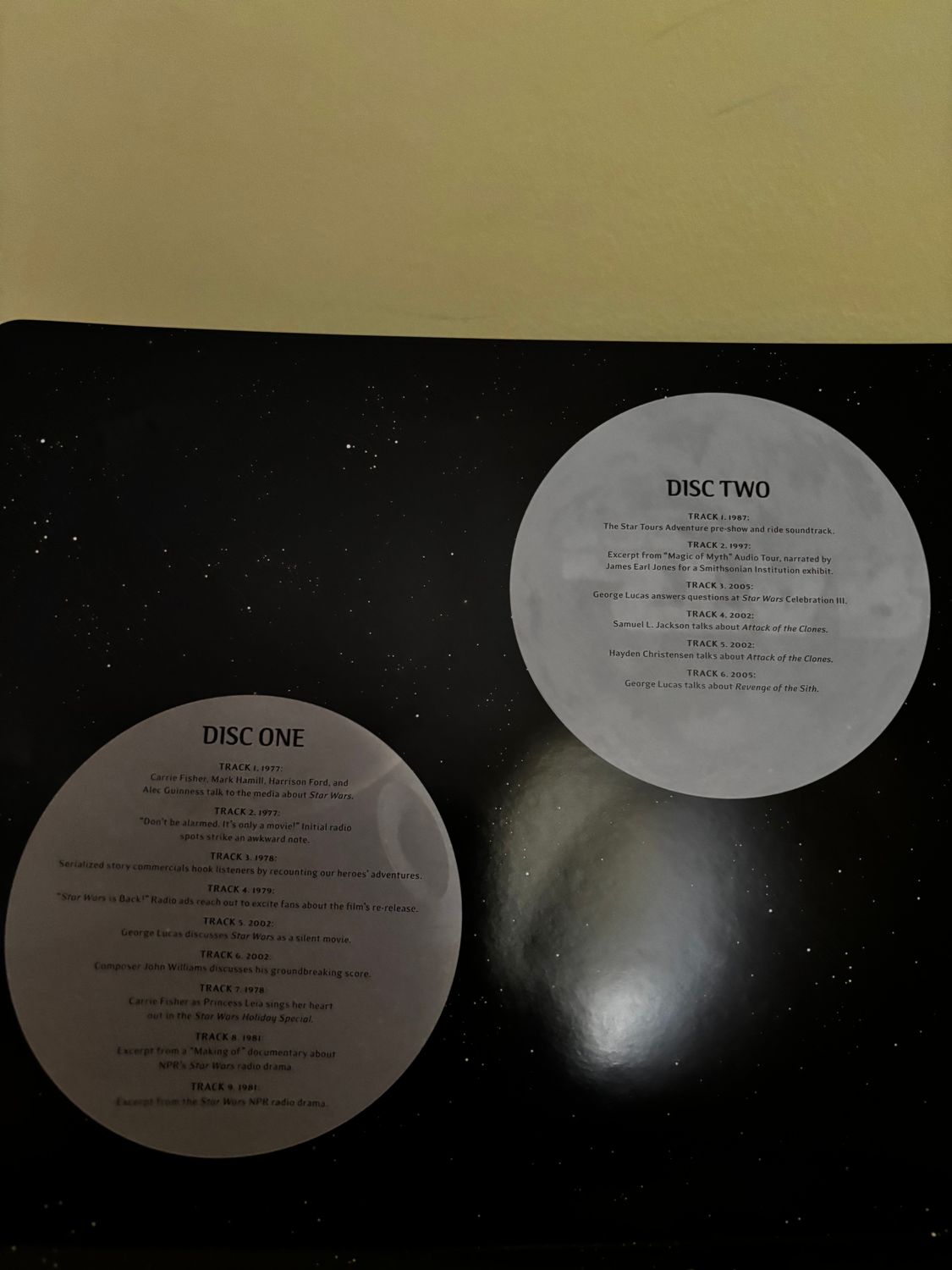 The "Star Wars" Vault: Thirty Years. Complete With All Inserts And CDs features track listings from two iconic CDs.