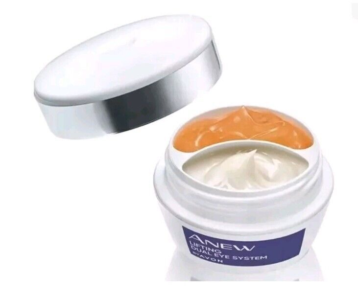 Avon Anew Lifting Dual Eye System with Protinol, featuring a dual cream for youthful, radiant eyes.