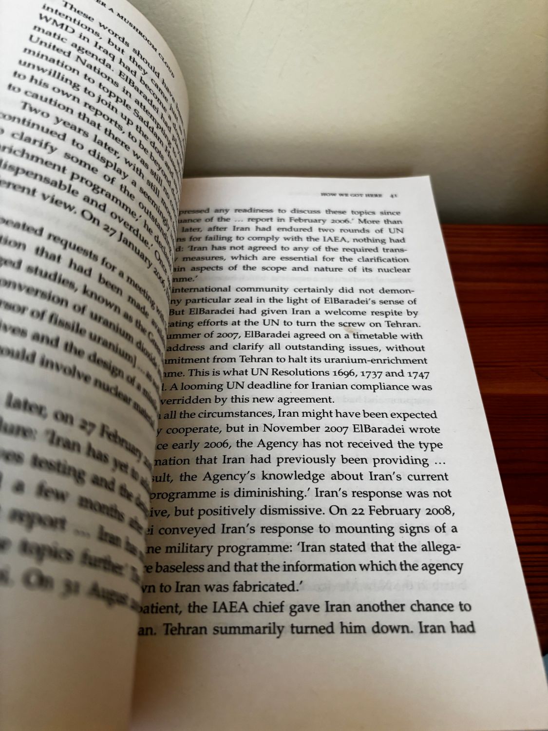 Text from "Under a Mushroom Cloud: Europe, Iran and the Bomb" explores nuclear relations between Europe and Iran.