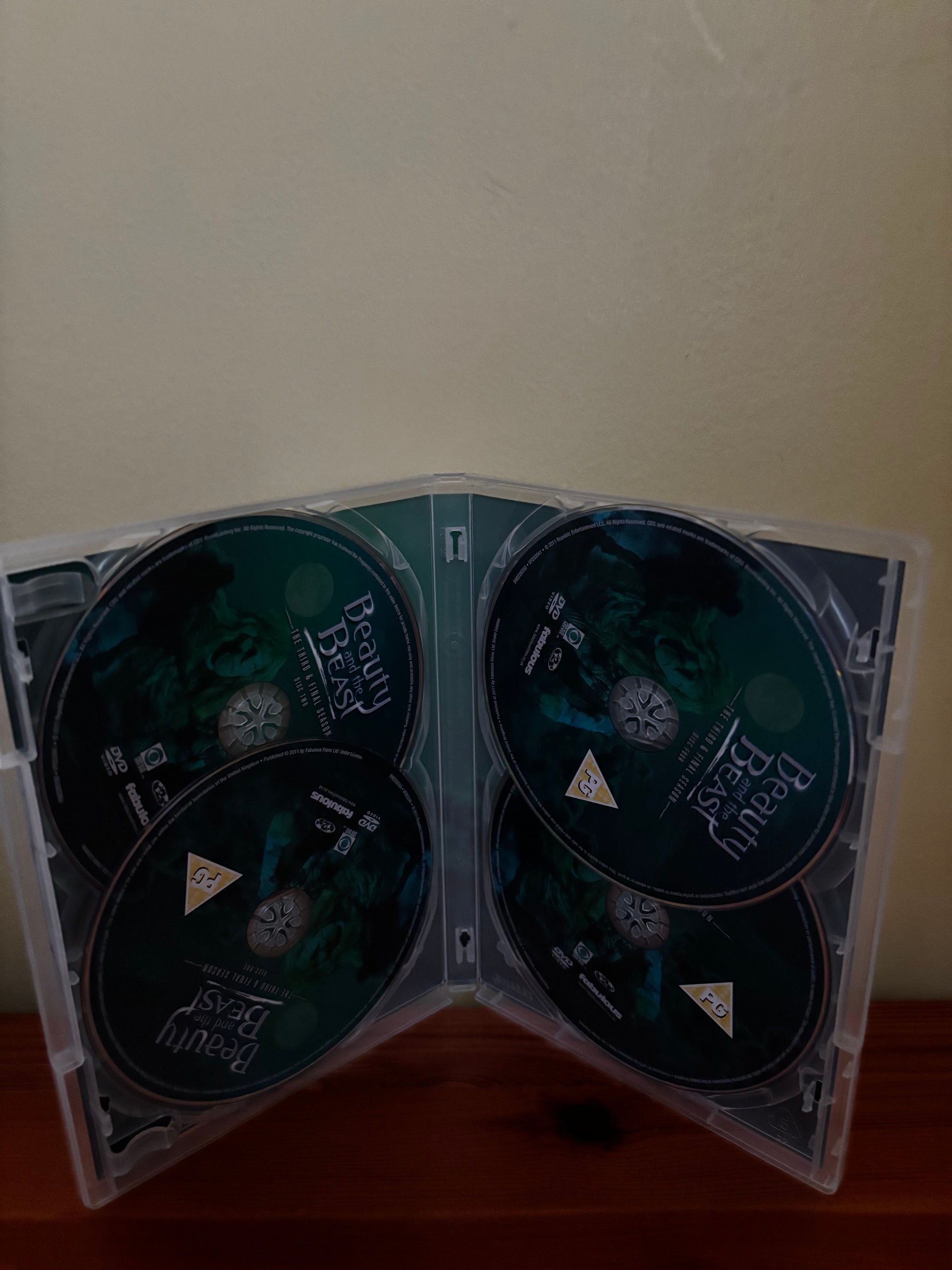 Explore the enchanting Beauty and the Beast Complete Series 1-3 DVD box set with all 16 captivating discs.