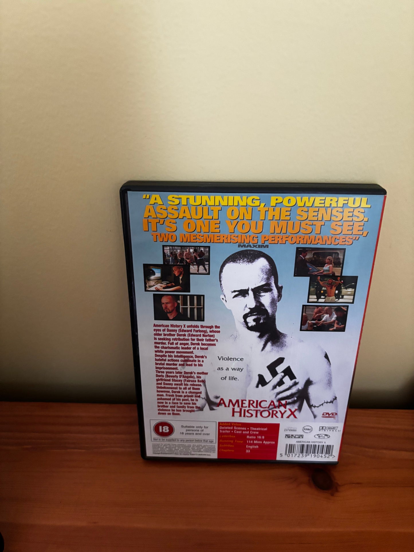 American History X (DVD, 1999) showcases a gripping story of racism and redemption, featuring powerful performances.