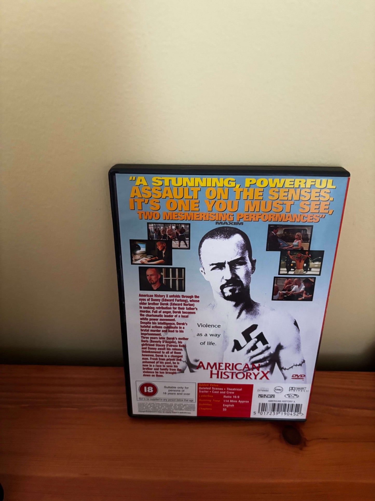 American History X (DVD, 1999) showcases a gripping story of racism and redemption, featuring powerful performances.