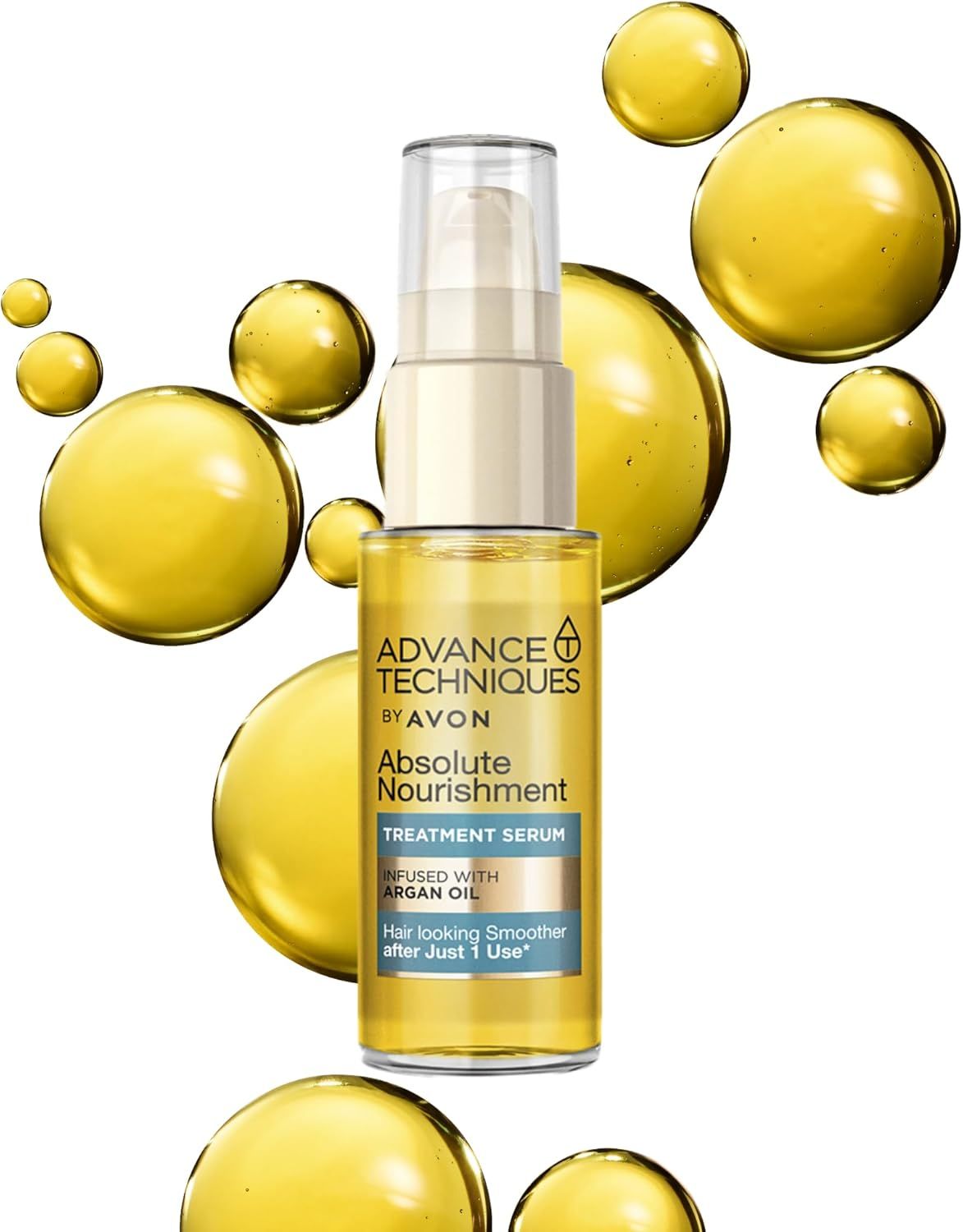 Transform your hair with Absolute Nourishment Argan Hair Serum - 30ml by Avon, infused with premium Argan Oil.