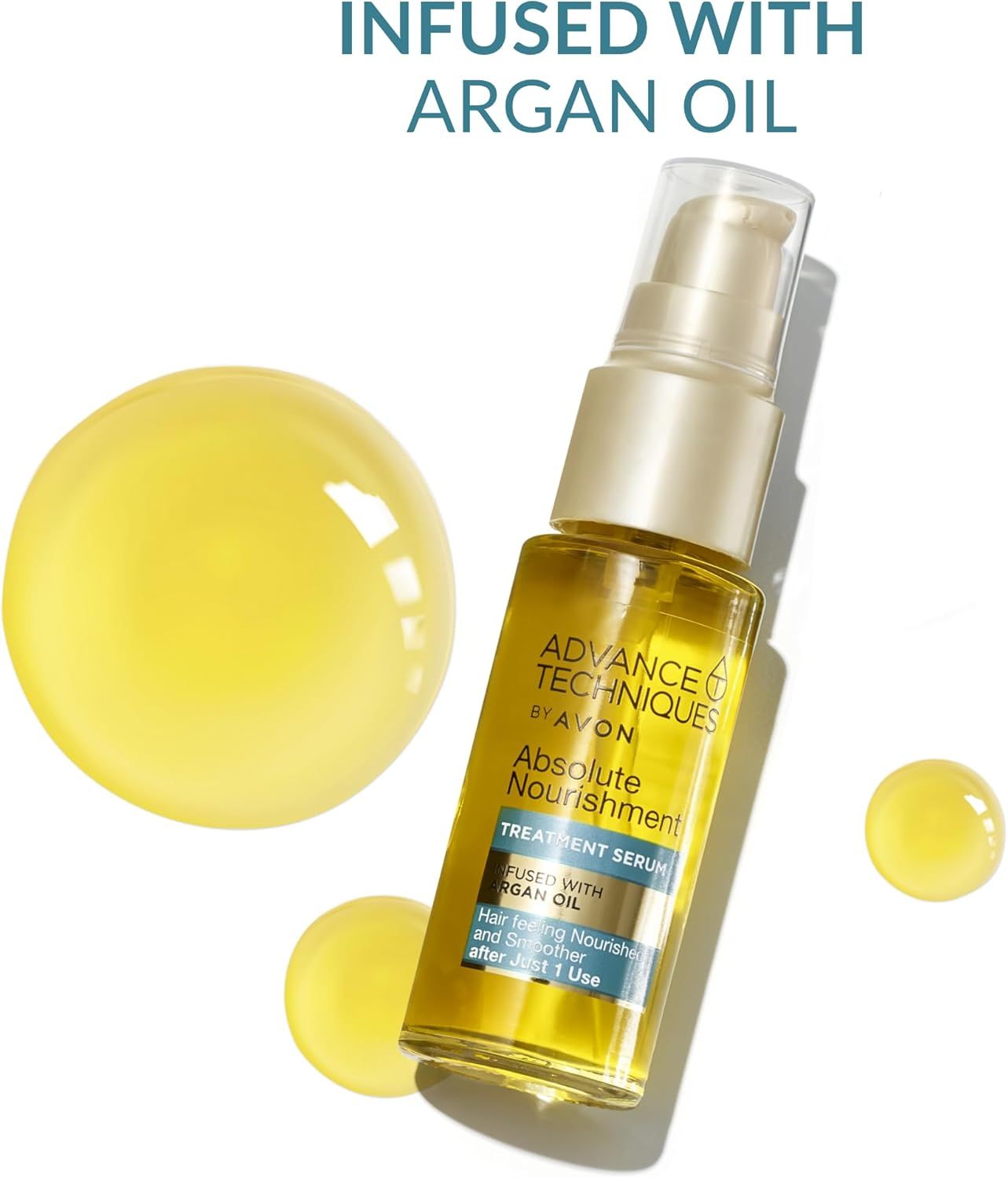 Transform your hair with Absolute Nourishment Argan Hair Serum - 30ml by Avon, infused with premium Argan Oil.