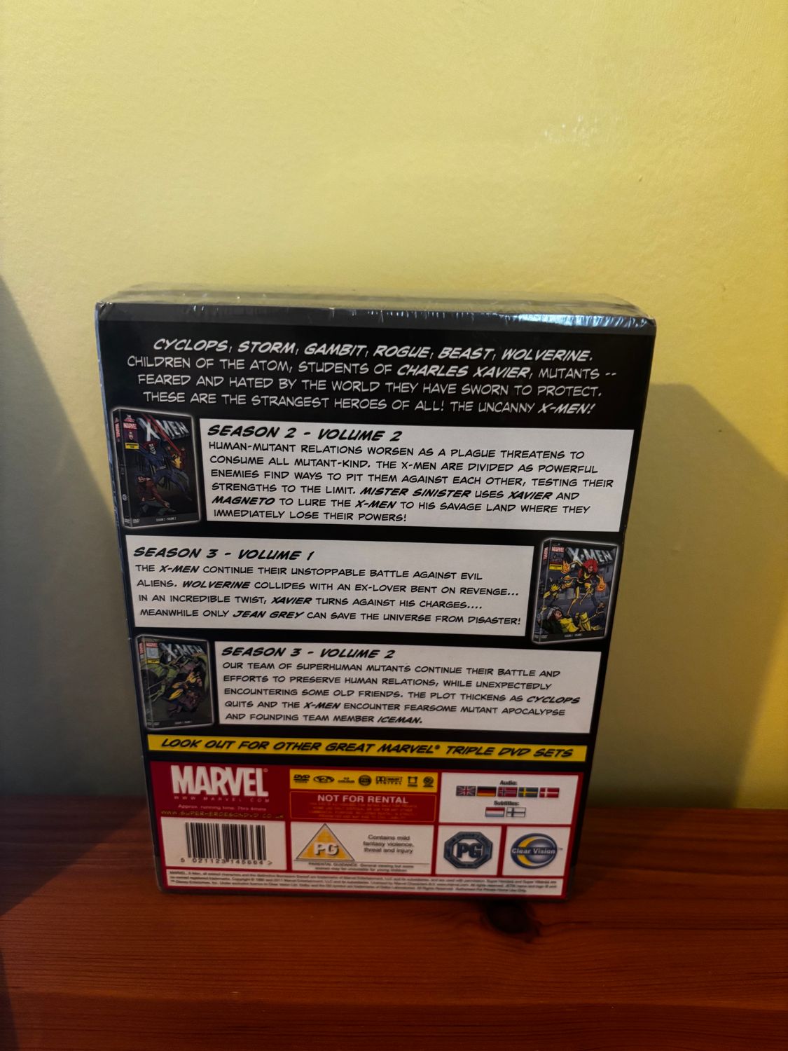 Marvel Xmen S2 Volume 2 Triple DVD set for collectors, featuring 20 thrilling episodes of Marvel's beloved mutants.