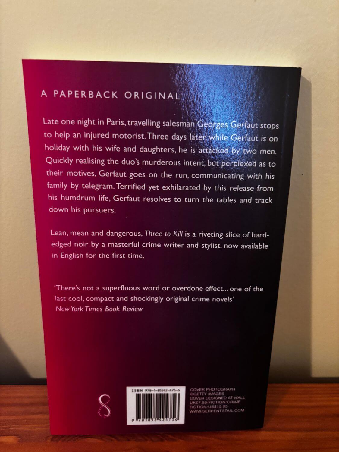 Explore the gripping narrative in Three to Kill-Jean-Patrick Manchette, a preloved paperback from Serpent's Tail.