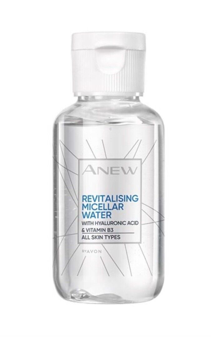 Avon Anew Revitalising Micellar Water Trial Size - 50ml offers gentle cleansing for all skin types. Perfect for on-the-go.