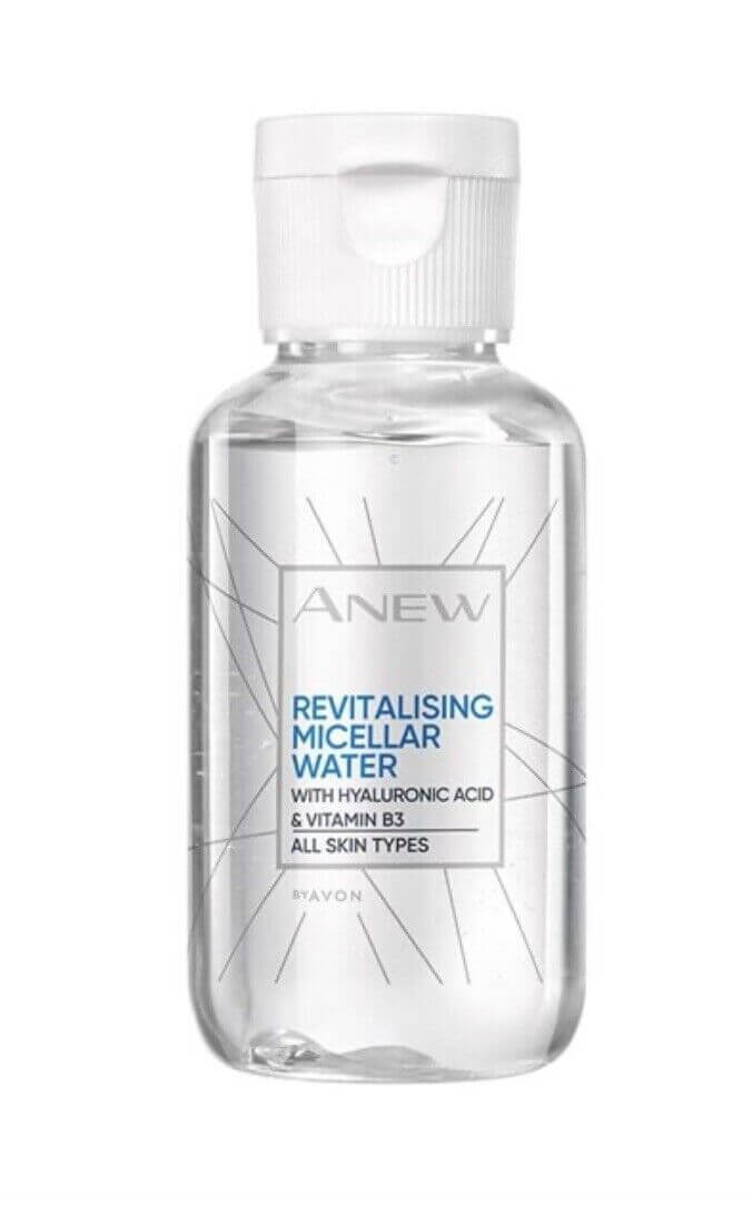 Avon Anew Revitalising Micellar Water Trial Size - 50ml offers gentle cleansing for all skin types. Perfect for on-the-go.
