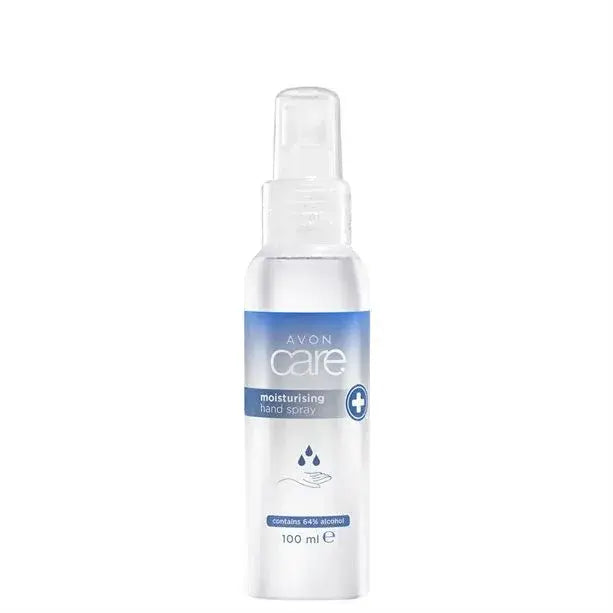 Avon Care Moisturising Antibacterial Hand Spray 64% alcohol x2, perfect for clean and hydrated hands on the go.