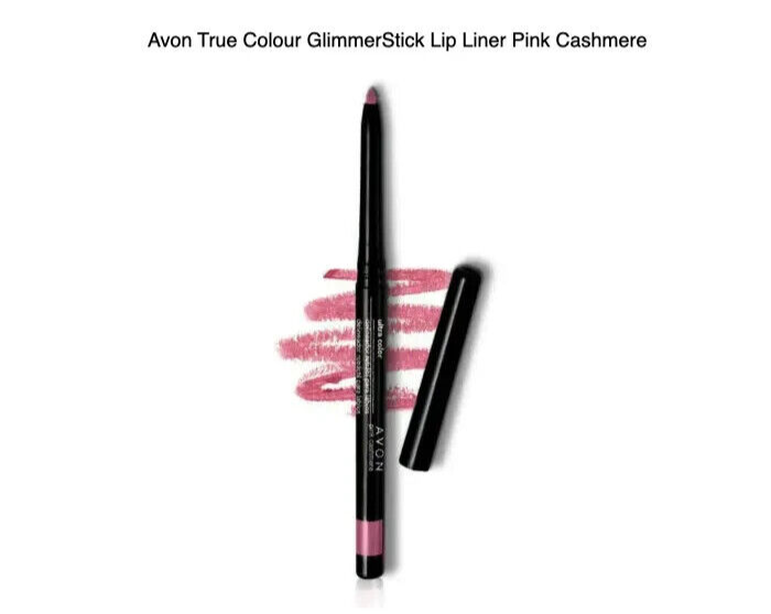 Avon True Colour GlimmerStick Lip Liner in "Pink Cashmere" offers silky smooth application for perfect lip definition.