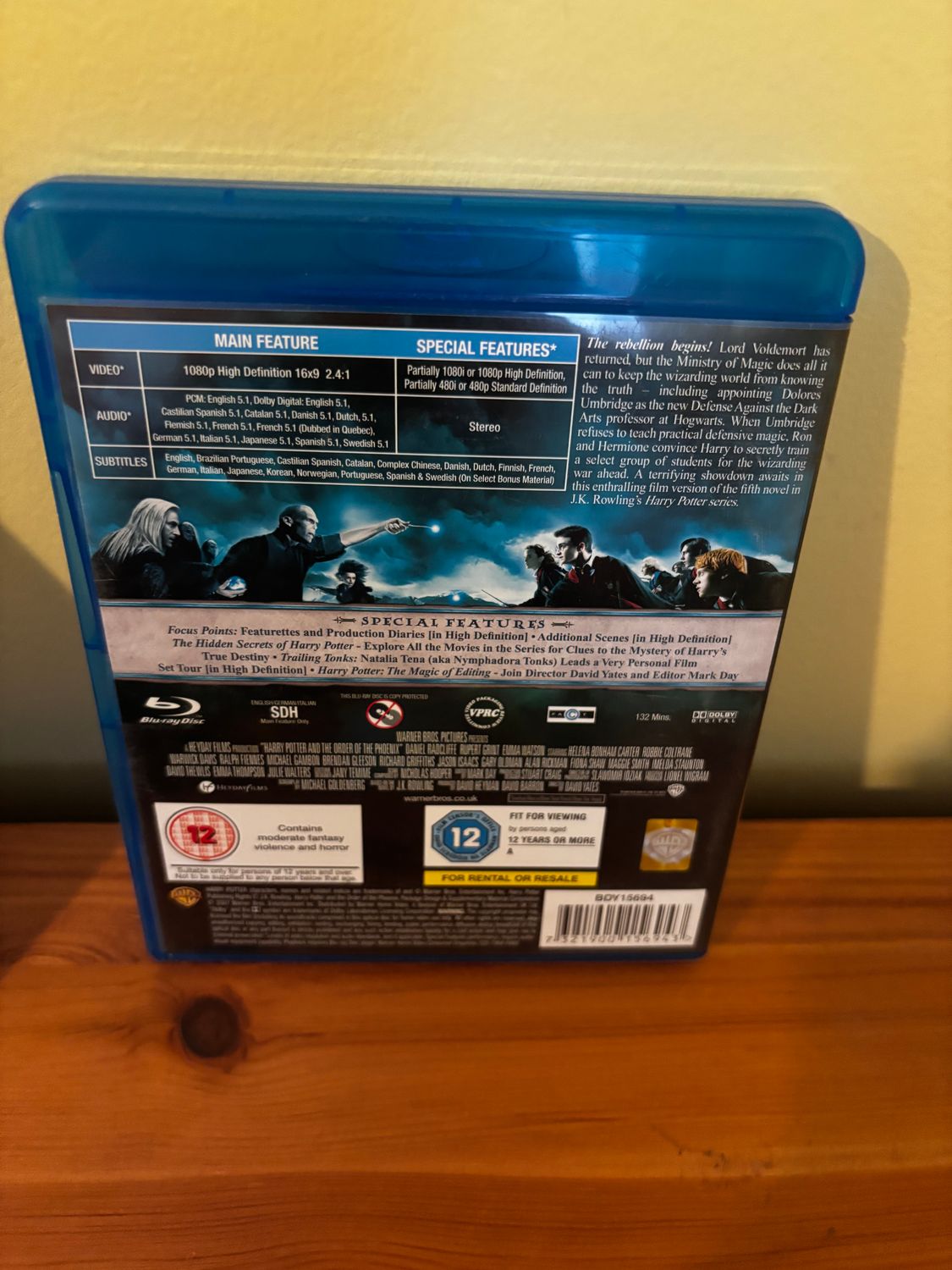 Harry Potter and the Order of the Phoenix Blu-ray (2007) Radcliffe
