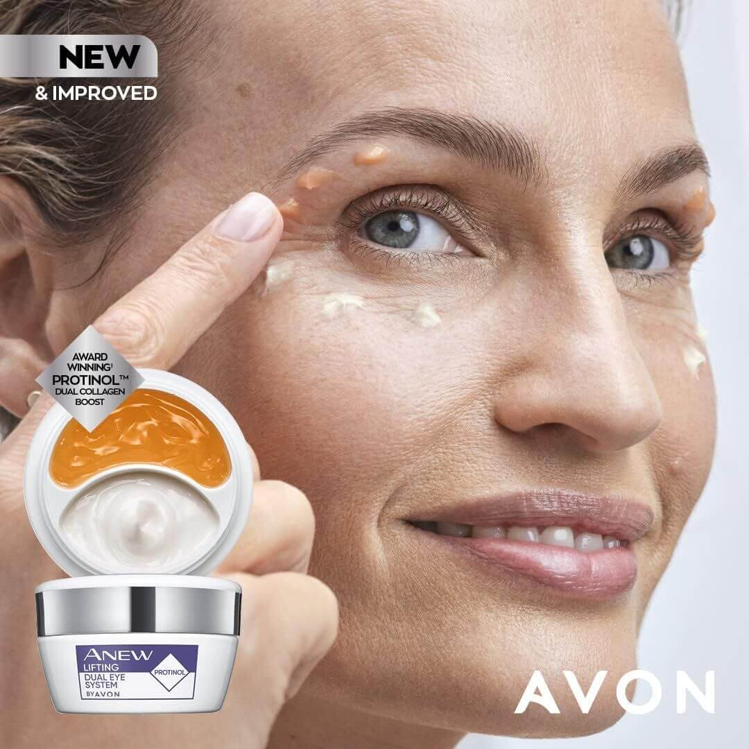 Revitalise your eyes with Avon Anew Lifting Dual Eye System with Protinol for a youthful, radiant appearance.