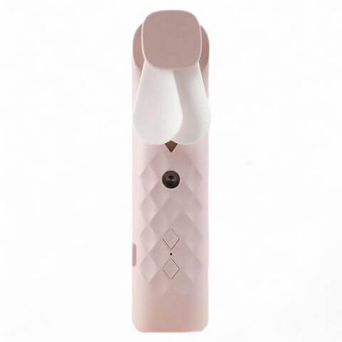 USB rechargeable Pink Nano Mist Face Fan provides on-the-go hydration with advanced nano mist technology for a refreshing experience.