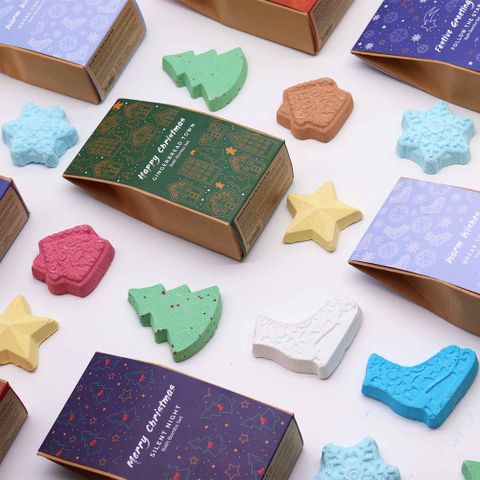 Handcrafted Christmas Wish List Christmas Bath Bomb Gift Pack with festive shapes for a luxurious holiday experience.