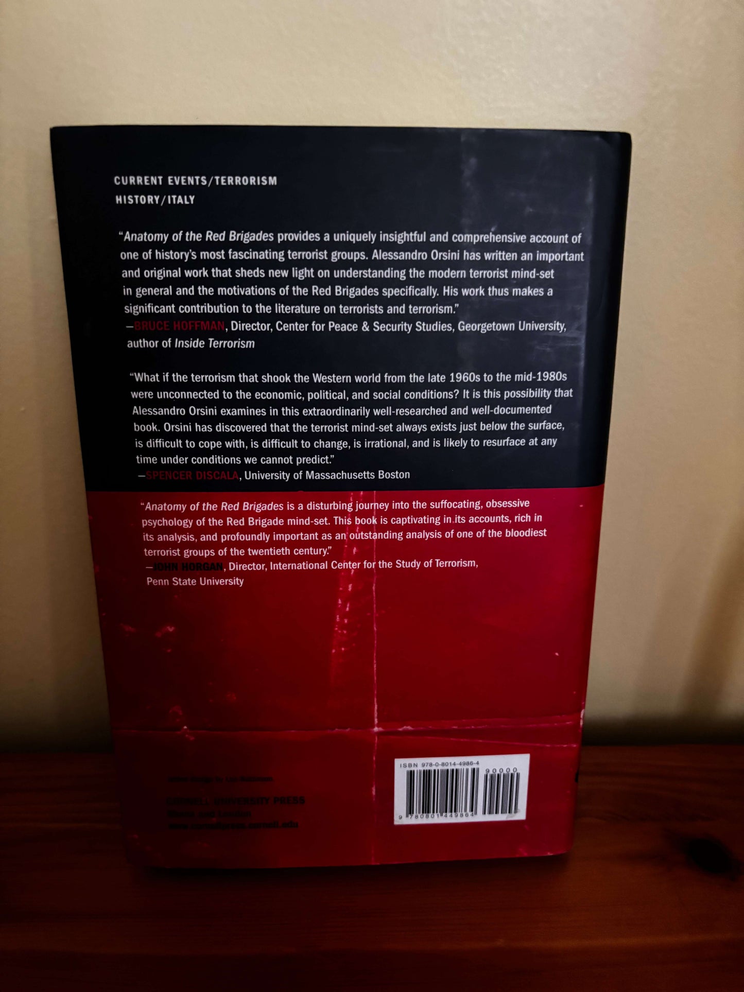 Alessandro Orsini Anatomy of the Red Brigades Hardback Book UK