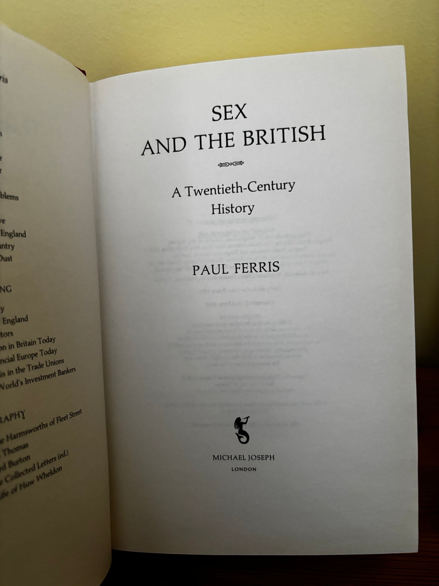 Sex and the British: A Twentieth-Century History Hardcover Ferris Paul