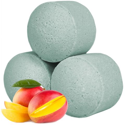 Relax with the 1.3Kg Box of Chill Pills (Mini Bath Bombs) - Mango, featuring tropical scents and vibrant colours.