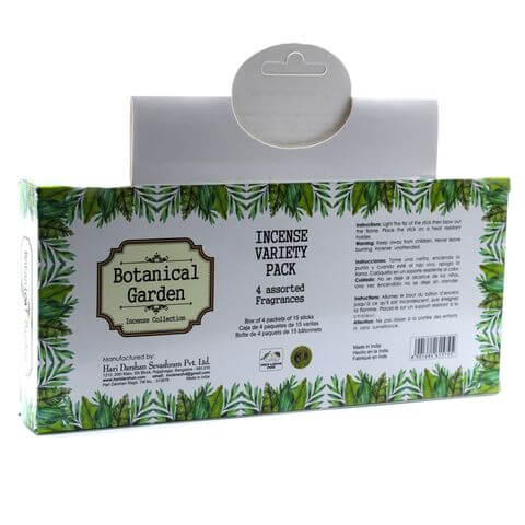 Botanical Garden Incense Gift Set - 4 Assorted Fragrances, featuring elegant packaging and a delightful aroma collection.