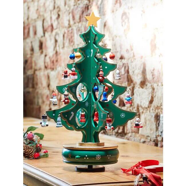 Musical Spinning Christmas Tree with 28 Decorations