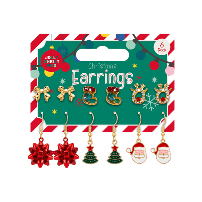 Christmas Earrings Set of 6 Pairs