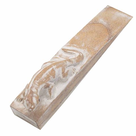 Hand carved Doorstop - Gecko features intricate detailing, perfect for stylishly securing your door open.