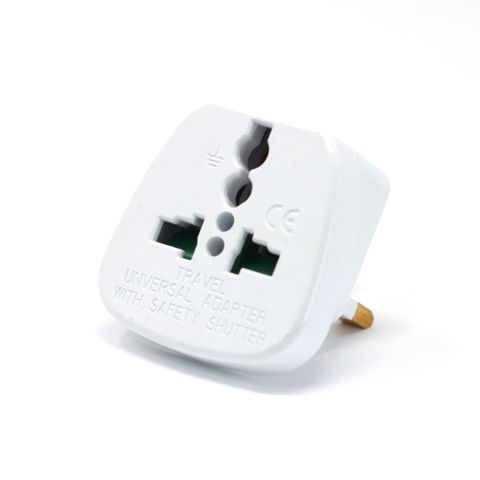 EU to UK Plug Adaptor for safe charging; converts EU 2-pin to UK 3-pin, meeting UK standards. Perfect for travel use.