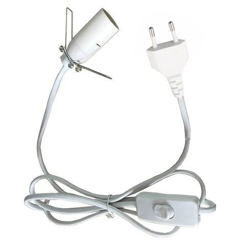 White Fitting Cable - EU, 1.5m length, perfect for your lighting needs, available at your trusted store.