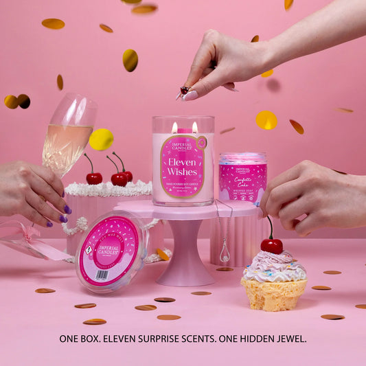 Eleven Wishes - Anniversary Box features a candle and surprise scents, perfect for celebrating 11 magical years!
