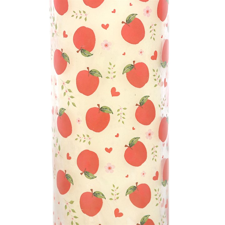 Apple Print Apple Pie Tube Candle - cosy, apple pie scented tube candle with printed apple motif.
