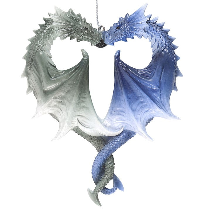 Stunning Dragon Heart Hanging Ornament by Anne Stokes features intricately designed dragons, perfect for unique decor.