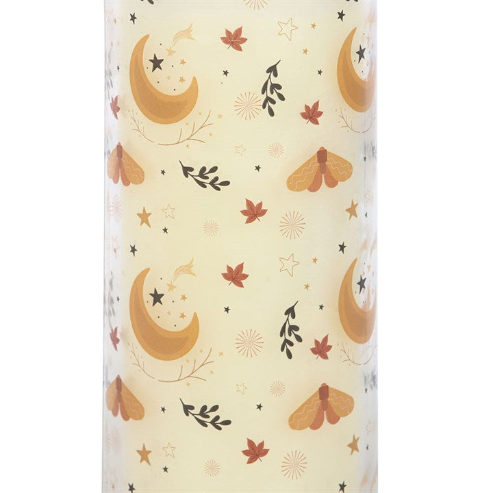 Stylish Autumn Magic Pumpkin Spice Tube Candle featuring a harvest moon design, perfect for cosy autumn spaces.