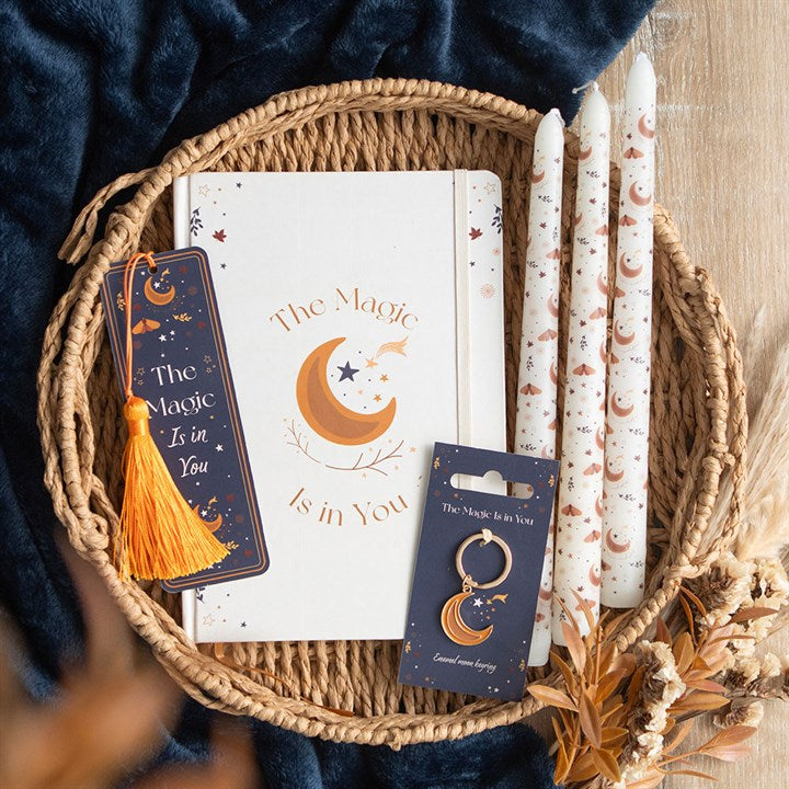 Elegant Set of 3 Harvest Moon Taper Candles - Unscented, perfect for autumn gatherings and cosy evenings.