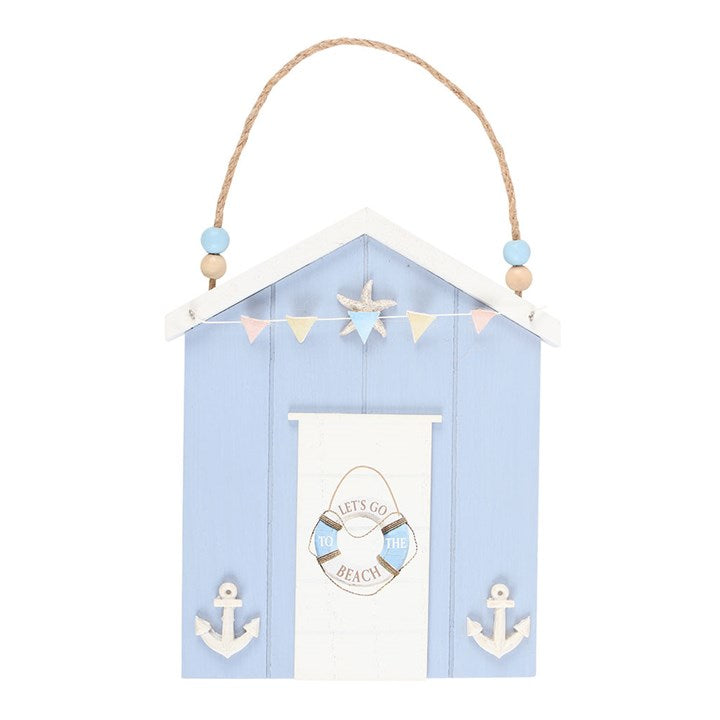Decorate your space with the Blue Life Ring Beach Hut Hanging Decoration, perfect for beach lovers and coastal vibes.