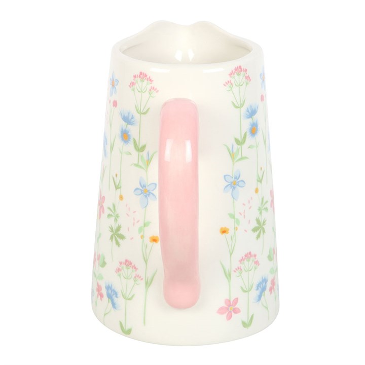 SpringBloom Floral Print Ceramic Flower Jug – Charming Countryside Chic Design