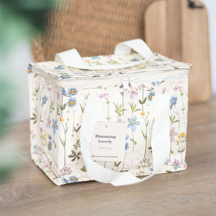 Brighten your meals with the Blooming Lovely Floral Lunch Bag, featuring vibrant wild blooms and eco-friendly design.