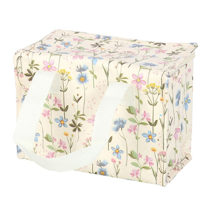 Brighten your lunch breaks with the Blooming Lovely Floral Lunch Bag, featuring vibrant wild blooms in recycled materials.