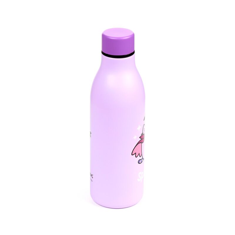 Pusheen the Cat Halloween reusable insulated 500ml bottle in lilac with pink cap.