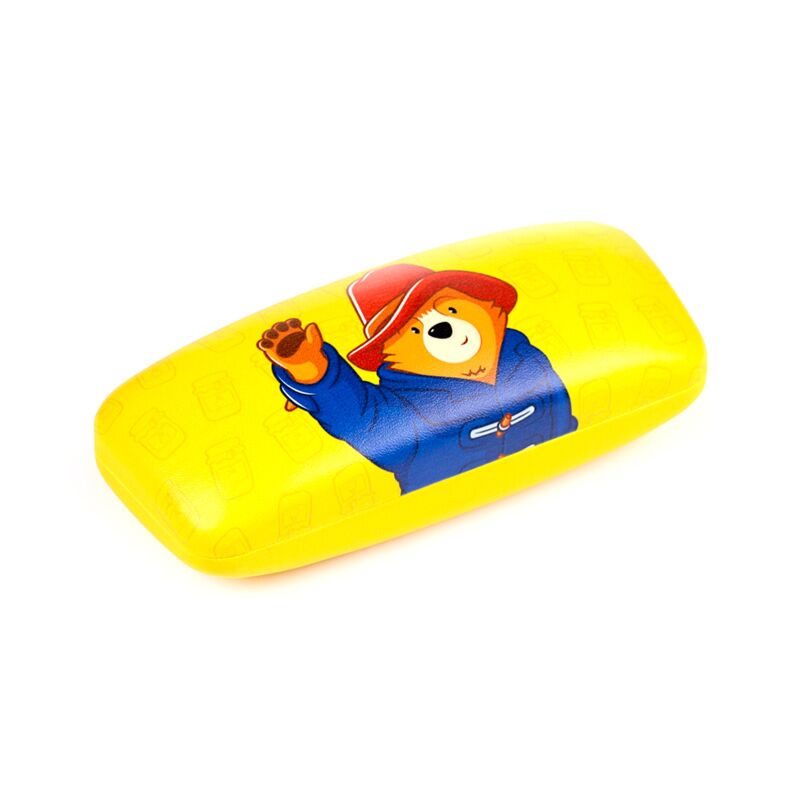 Paddington Bear glasses/sunglasses holder in bright yellow case.