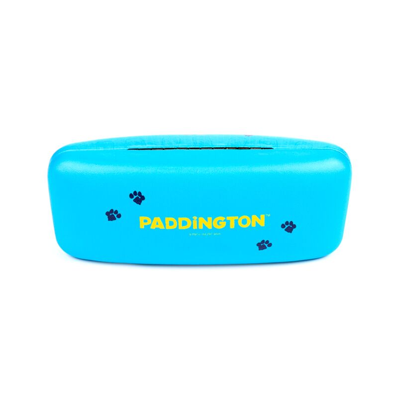 Paddington Bear glasses/sunglasses holder in bright blue with paw prints.