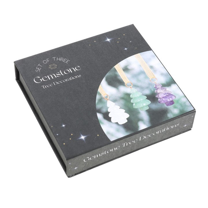 Elegant Set of 3 Crystal Christmas Tree Decorations, perfect for adding a touch of festive sparkle to your home.