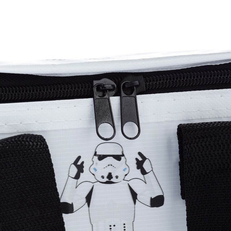 The Original Stormtrooper White RPET Cool Bag with insulated shell and twin zips, Stormtrooper graphic