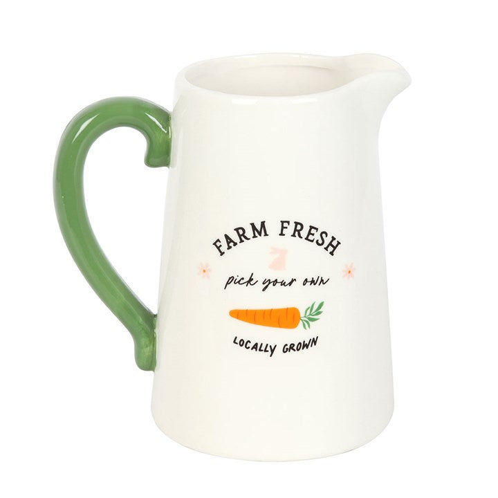 Rustic Farm Fresh Carrot Patch Ceramic Flower Jug, perfect for colourful blooms and enhancing your home’s charm.
