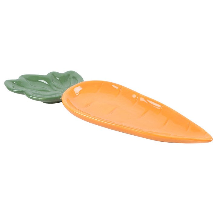 Quirky Carrot Shaped Serving Dish, perfect for buffets or picnics, adds character to any table setting.